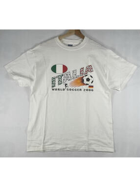 Gildan 2006 Italia Italy Germany World Cup Soccer Football T Shirt Sz M